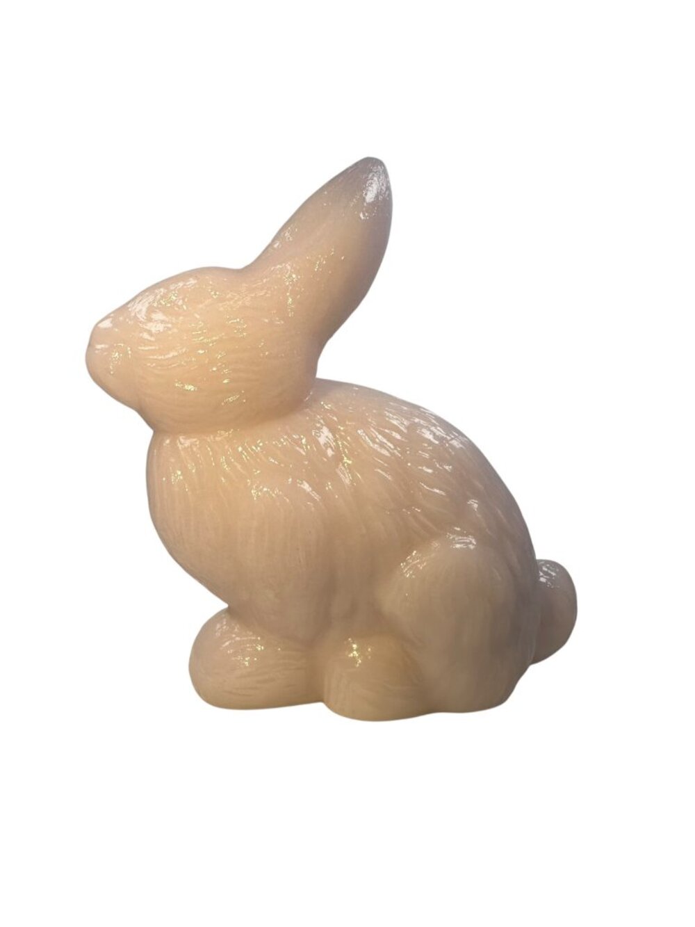 Mosser Crown Tuscan Pink Glass Sitting Bunny Rabbit Figurine USA New
